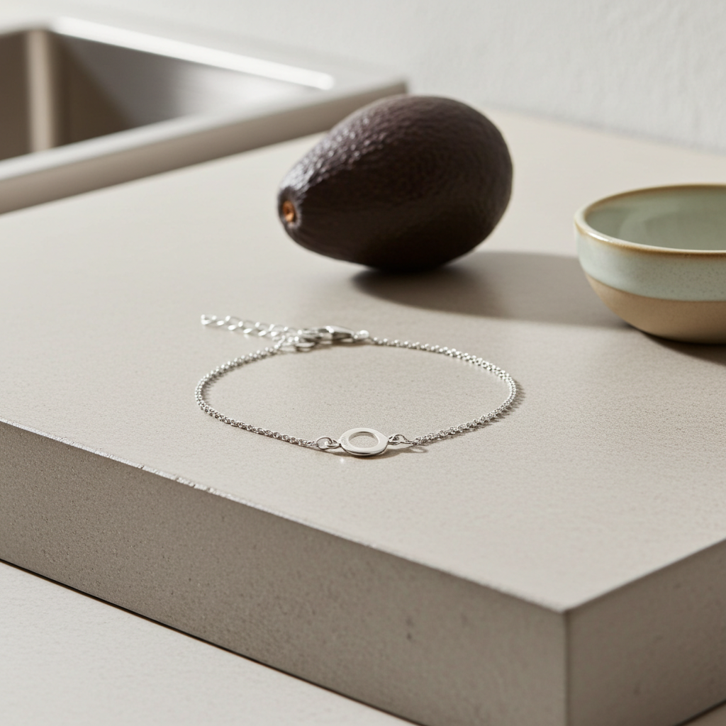 Sølv Mat Cirkel Armbånd