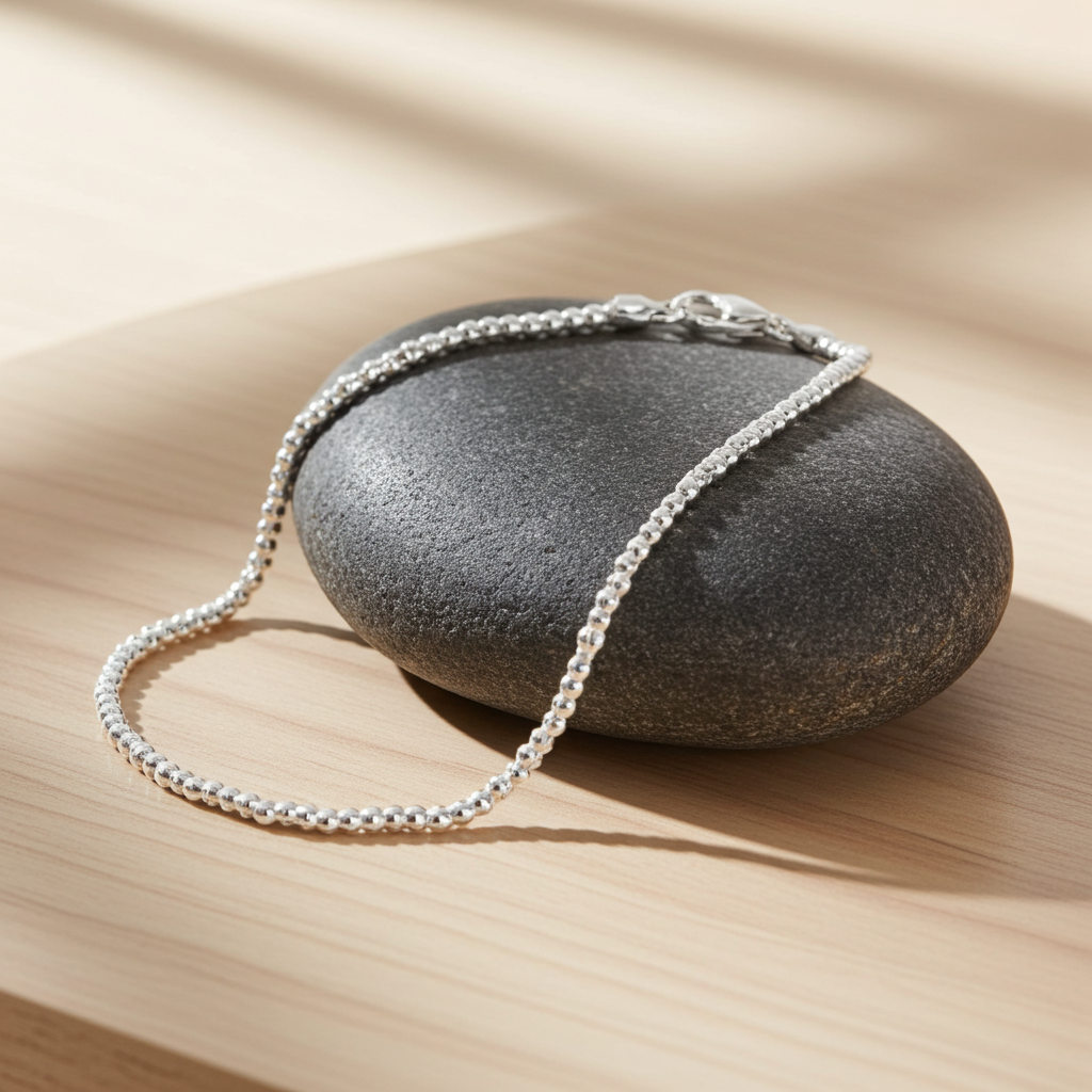 Sølv Flettet Lænke Armbånd