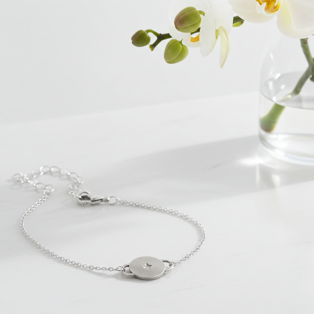 Sølv Mat Plade Armbånd