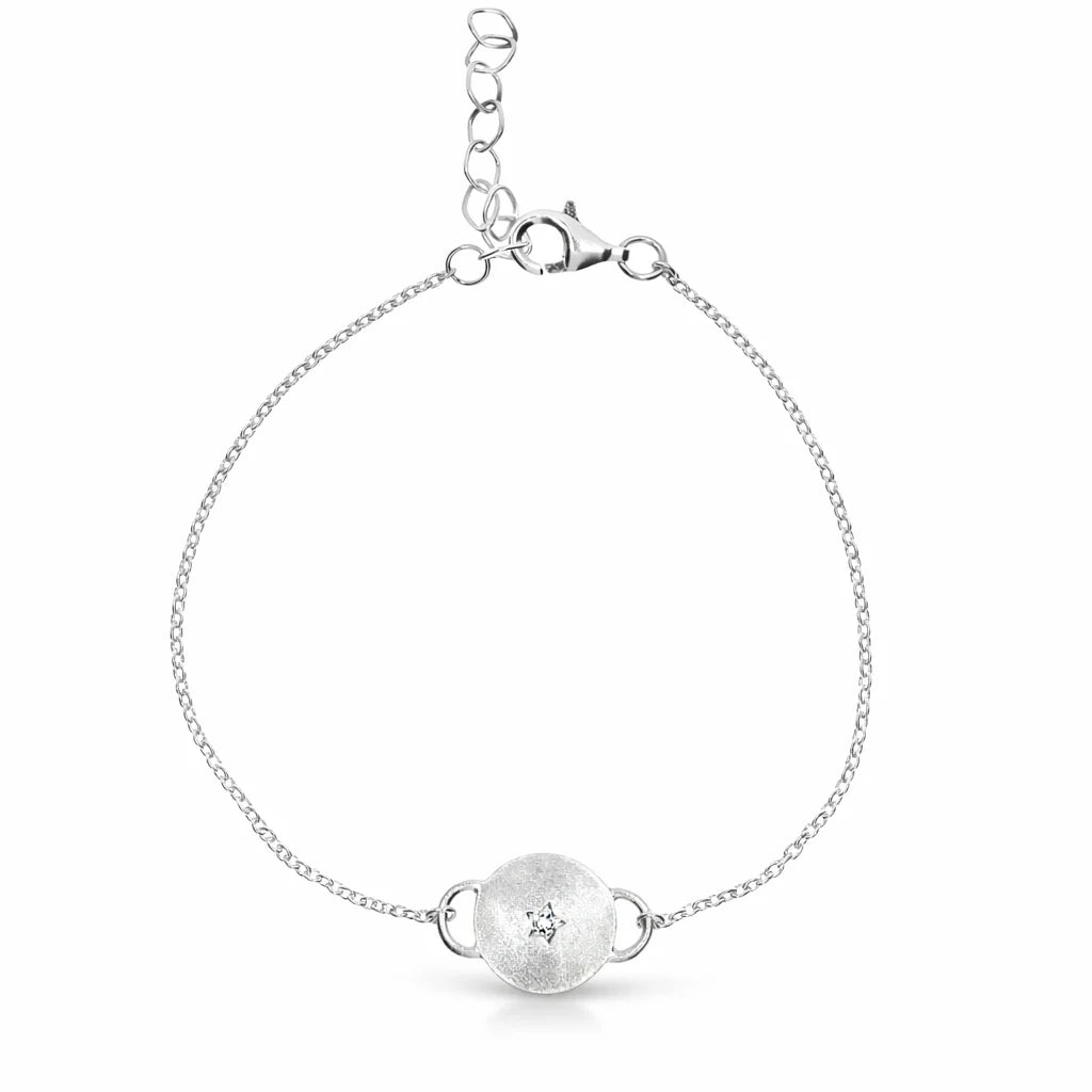Sølv Mat Plade Armbånd