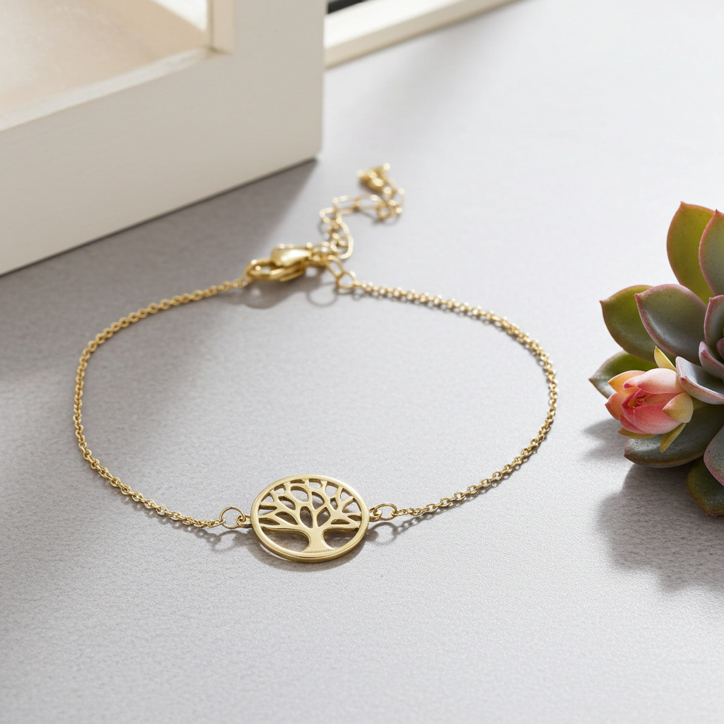 Forgyldt Livets Træ Armbånd