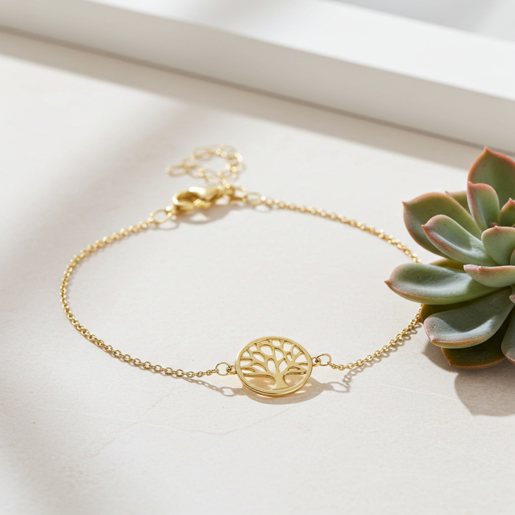 Forgyldt Livets Træ Armbånd