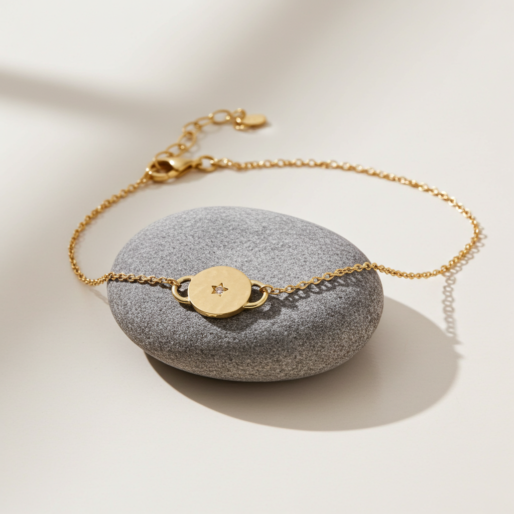 Forgyldt Mat Plade Armbånd