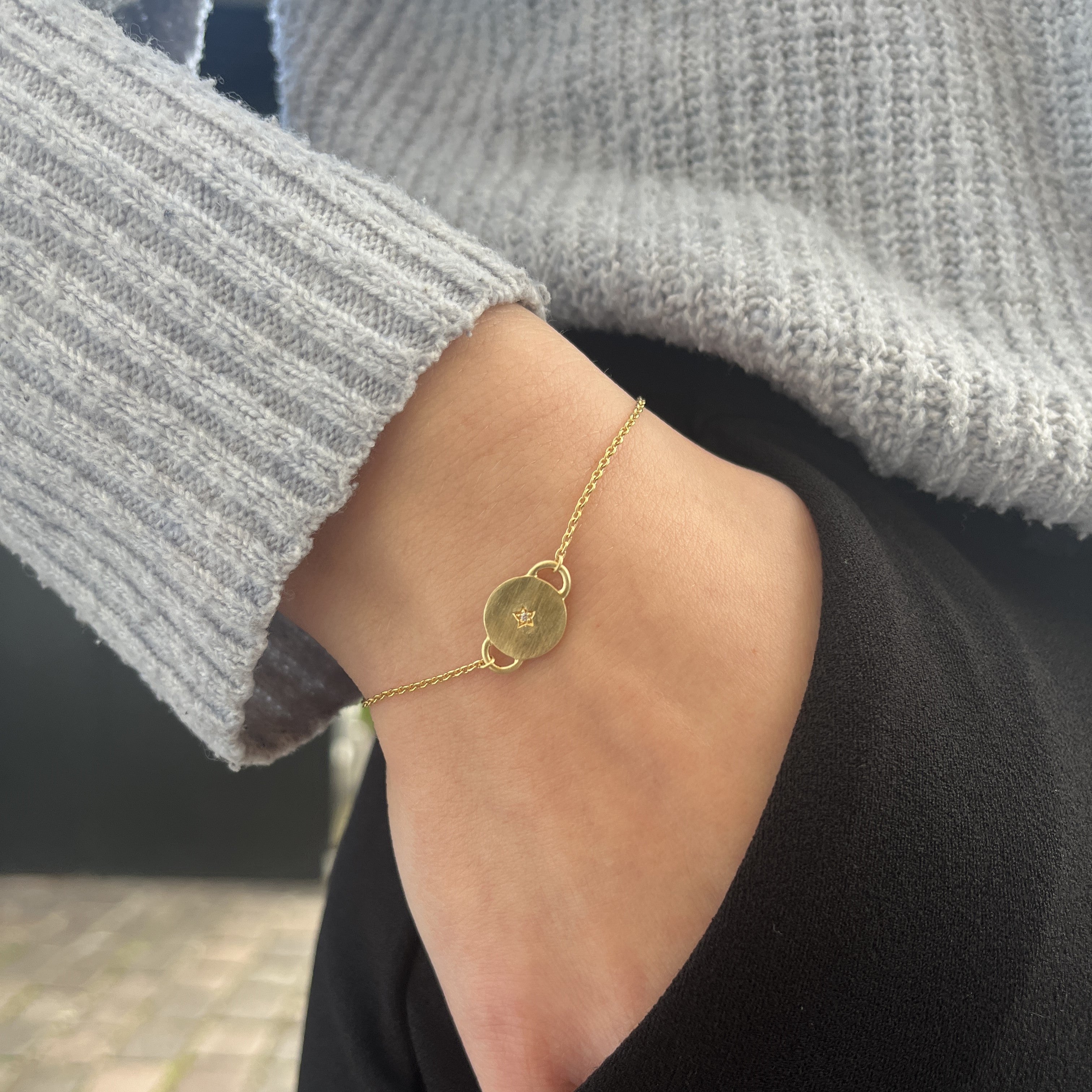 Forgyldt Mat Plade Armbånd
