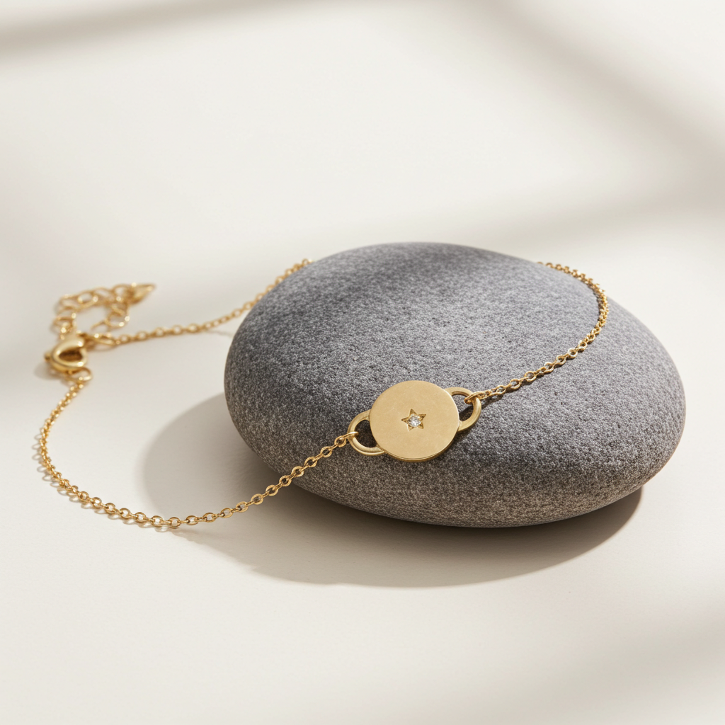 Forgyldt Mat Plade Armbånd