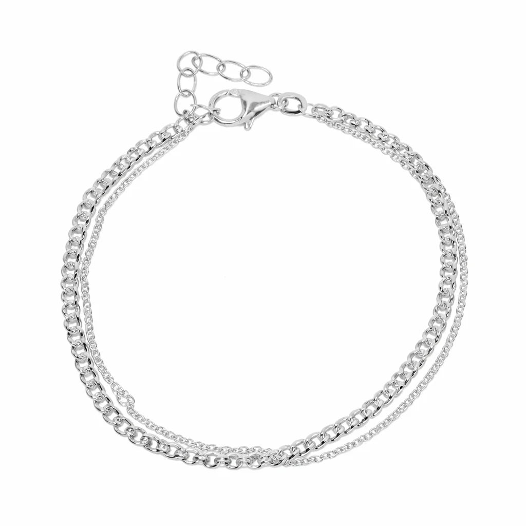 Sølv Dobbeltrækket Armbånd