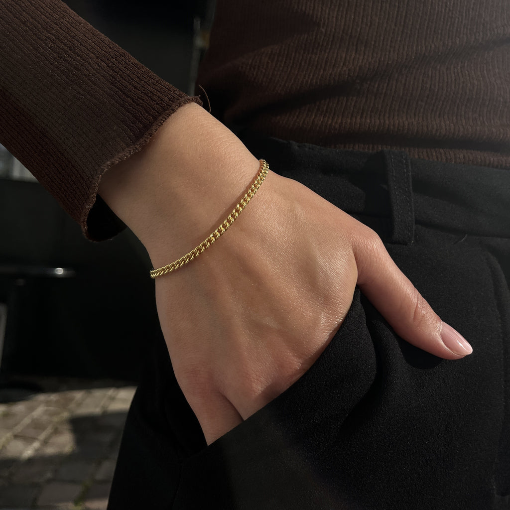Forgyldt Rund Panser Armbånd