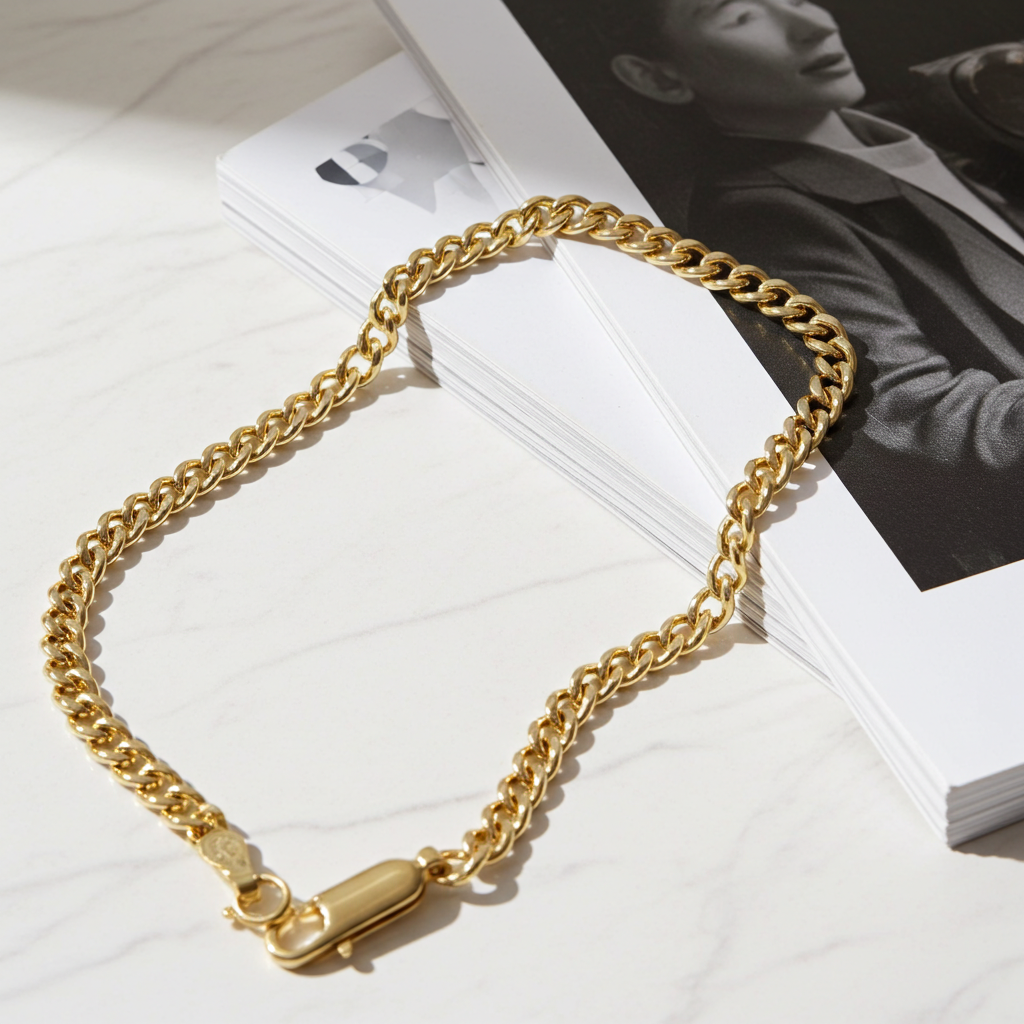 Forgyldt Rund Panser Armbånd