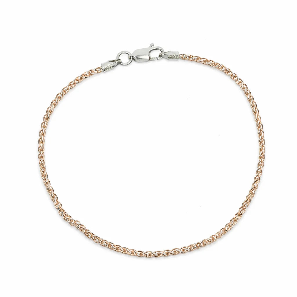 Rosaforgyldt Flet Tråd Armbånd
