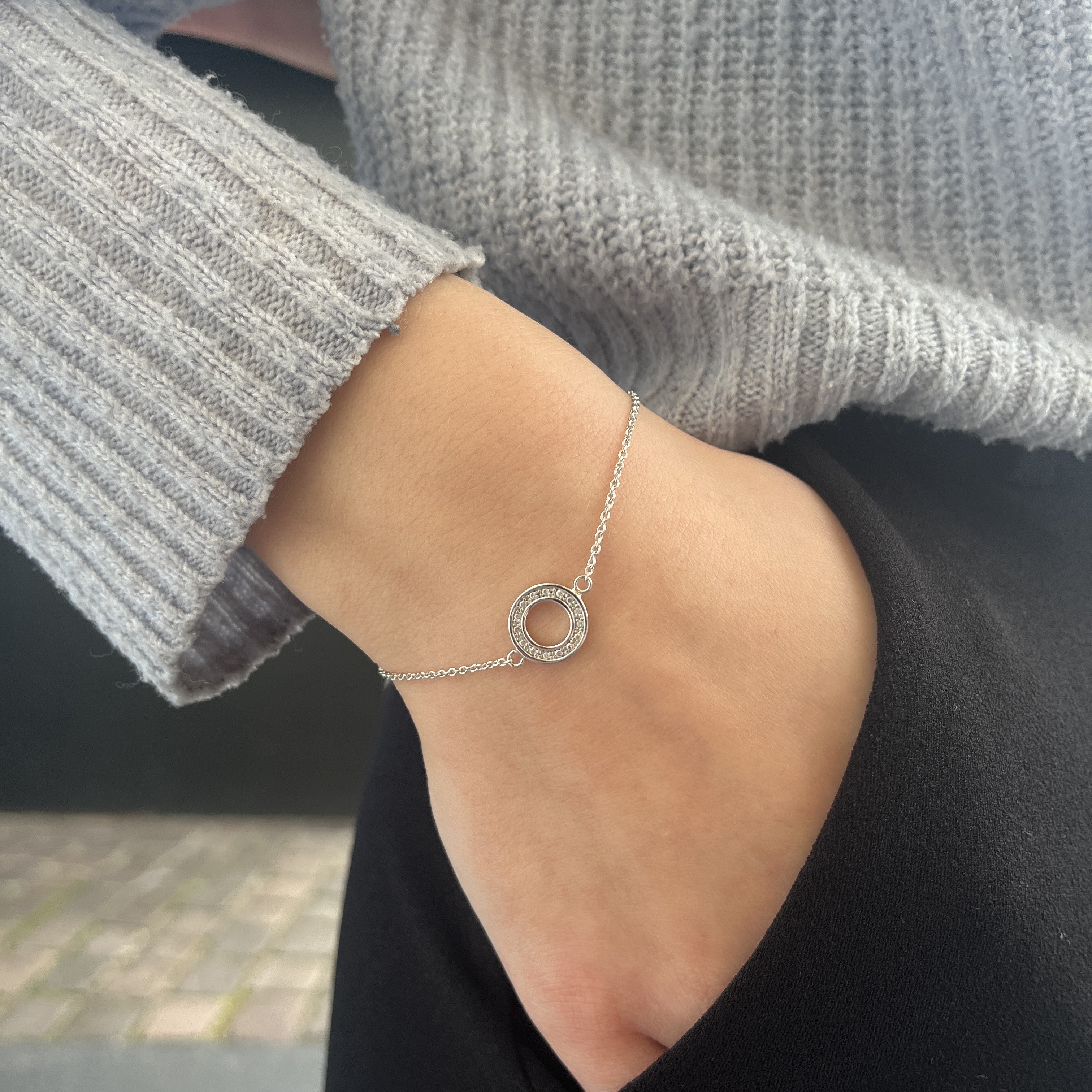 Sølv Cirkel Armbånd