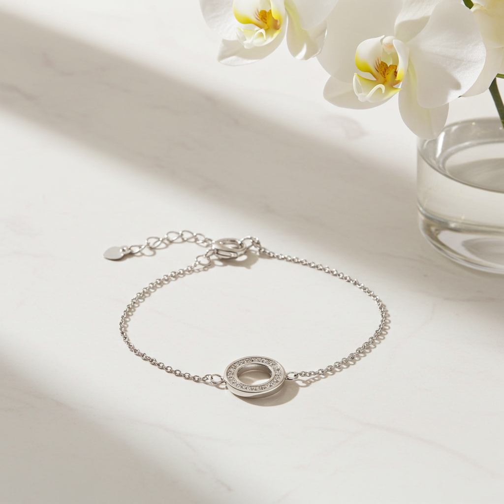 Sølv Cirkel Armbånd