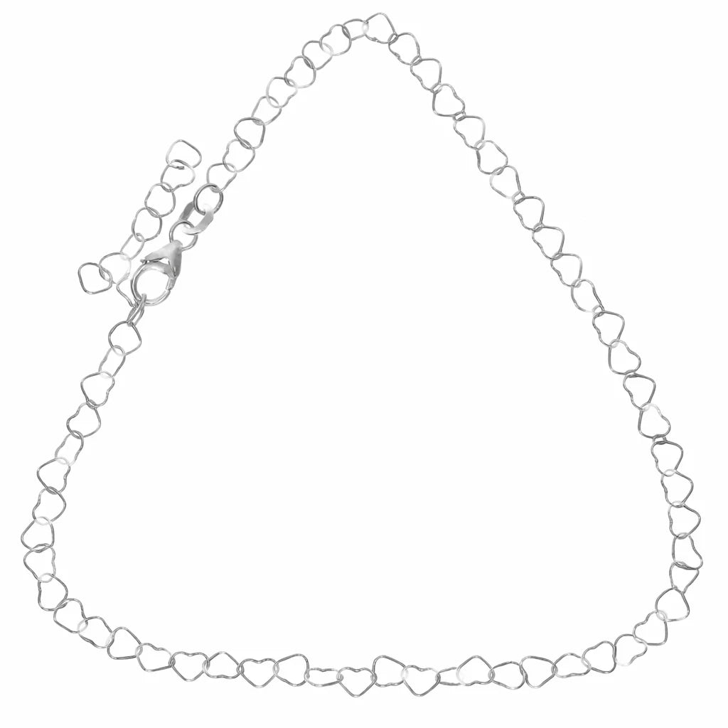 Sølv Hjerte Ankelkæde