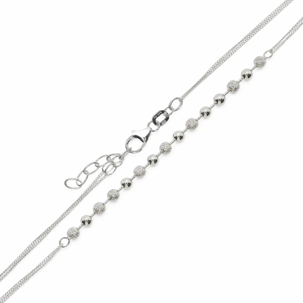 Sølv Kugle Ankelkæde
