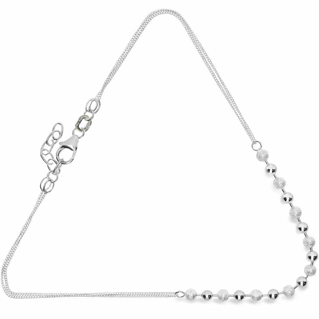 Sølv Kugle Ankelkæde
