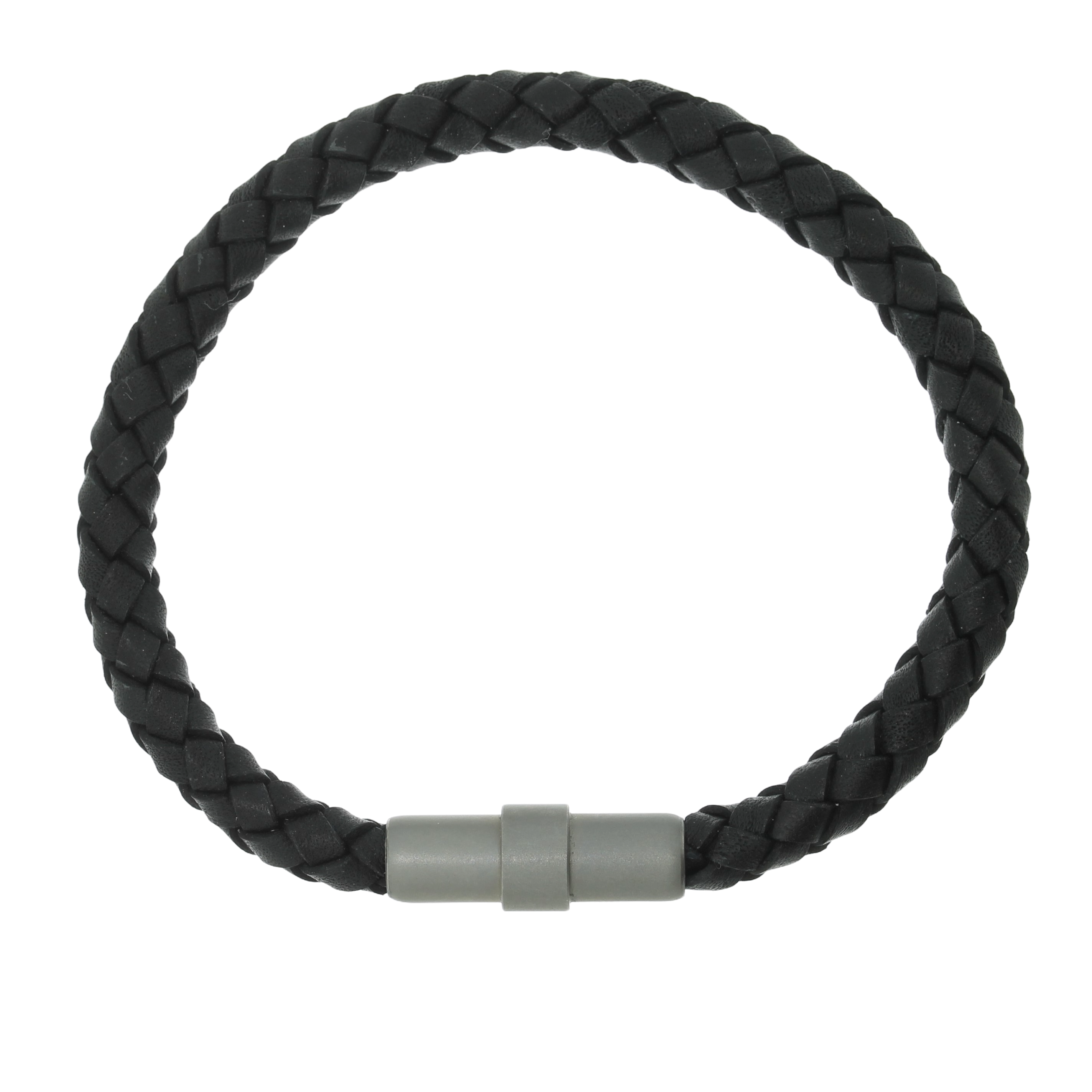 Flettet Læderarmbånd Sort