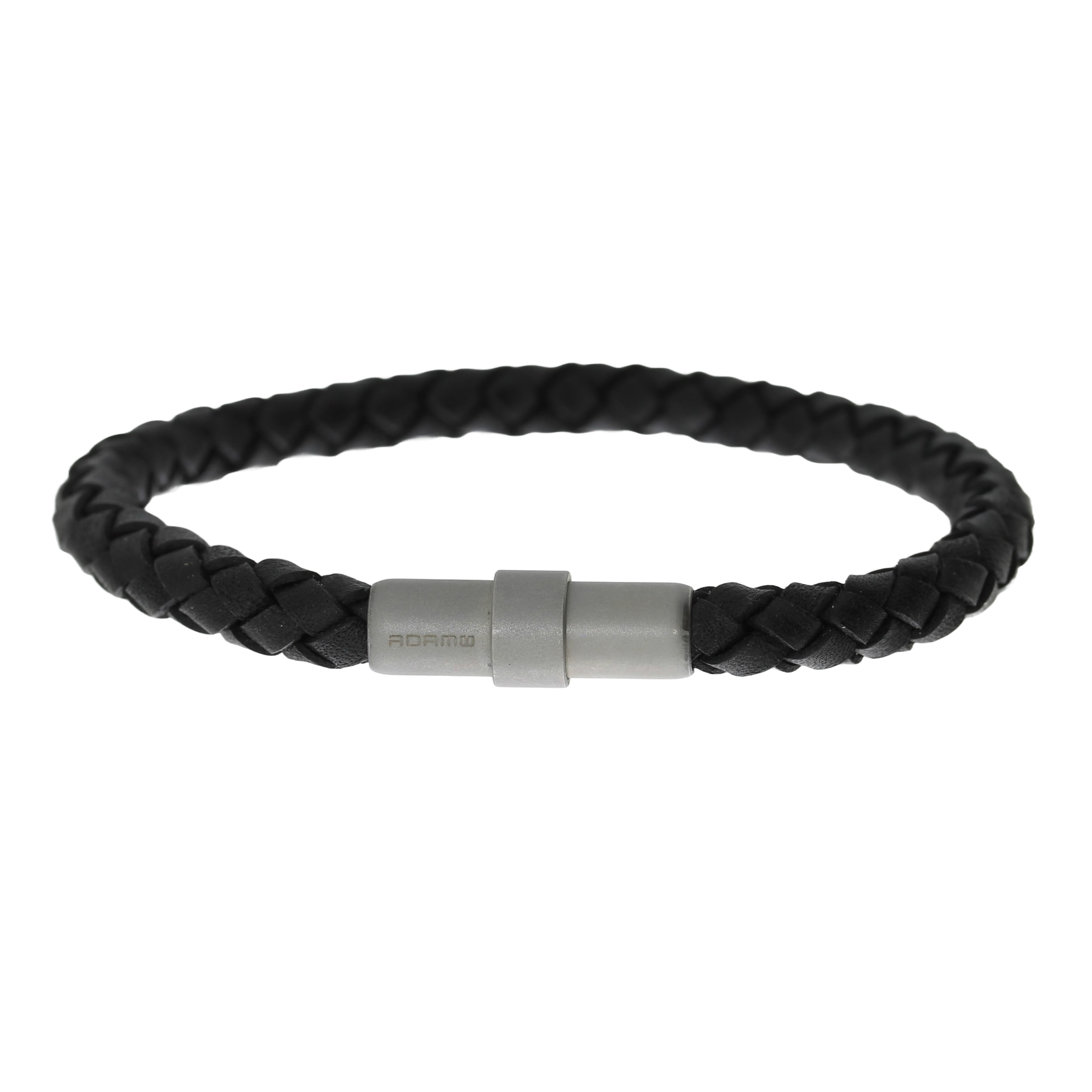 Flettet Læderarmbånd Sort