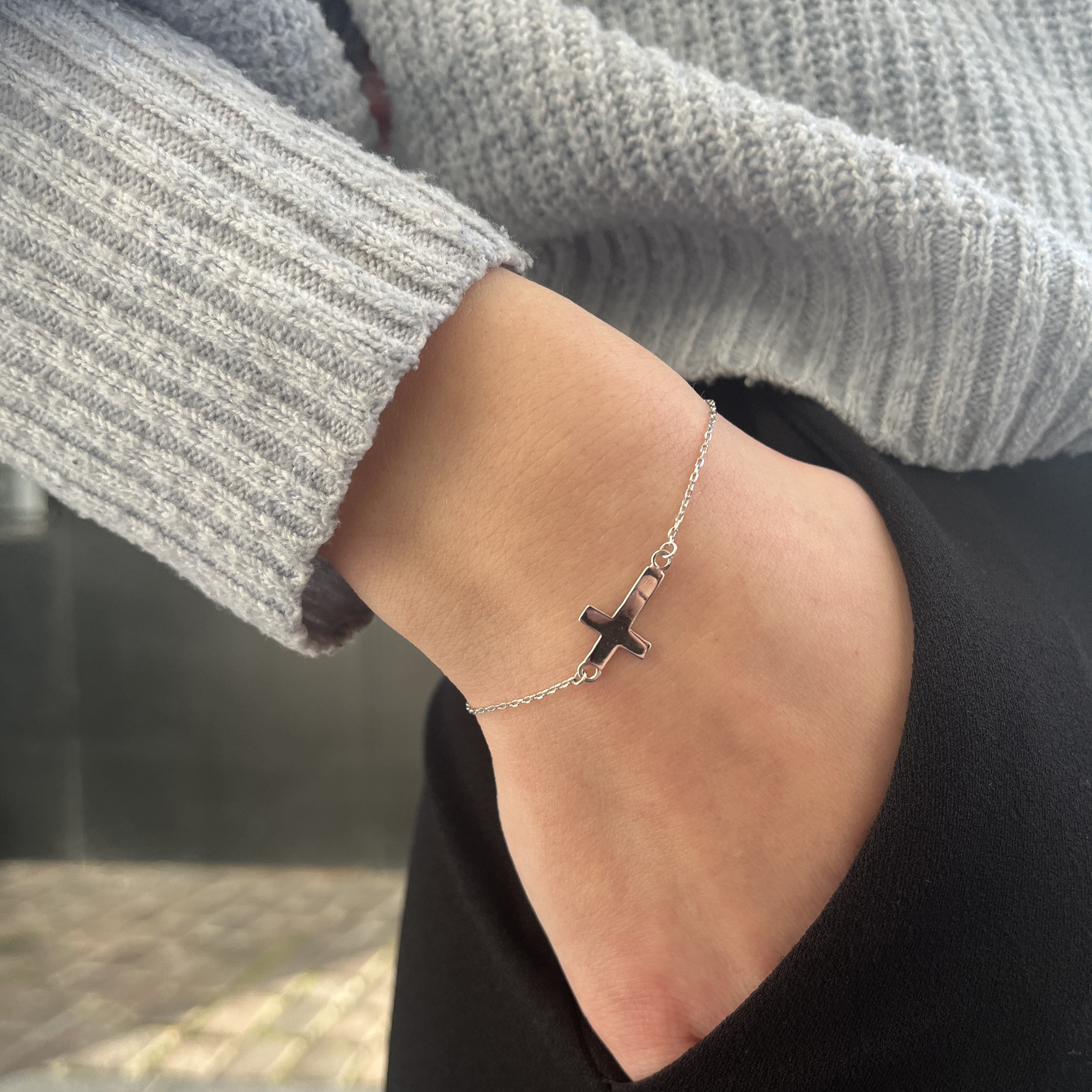 Sølv Stavkors Armbånd