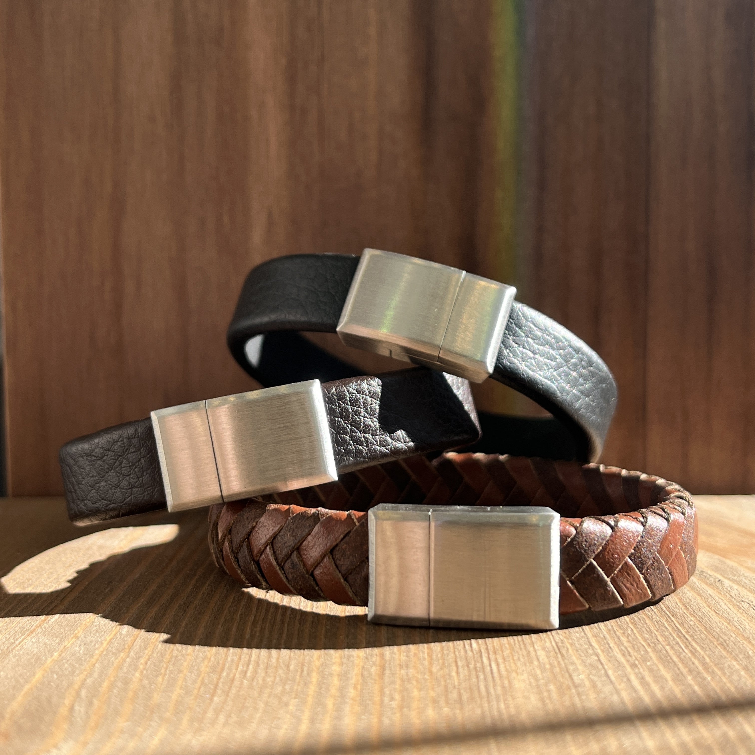 Læderarmbånd Brun