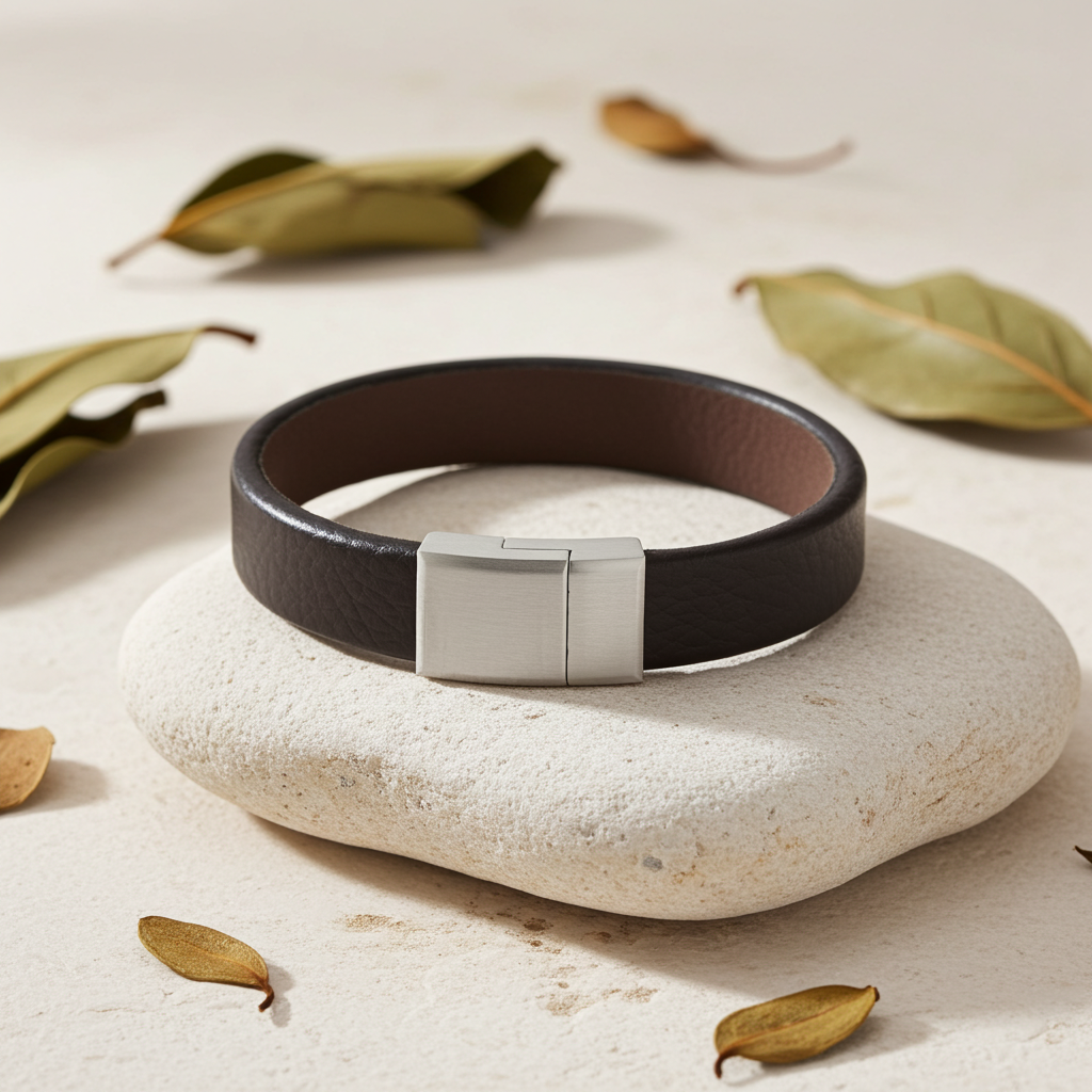 Læderarmbånd Brun