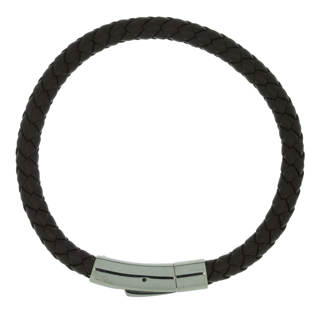 Flettet Læderarmbånd Brun