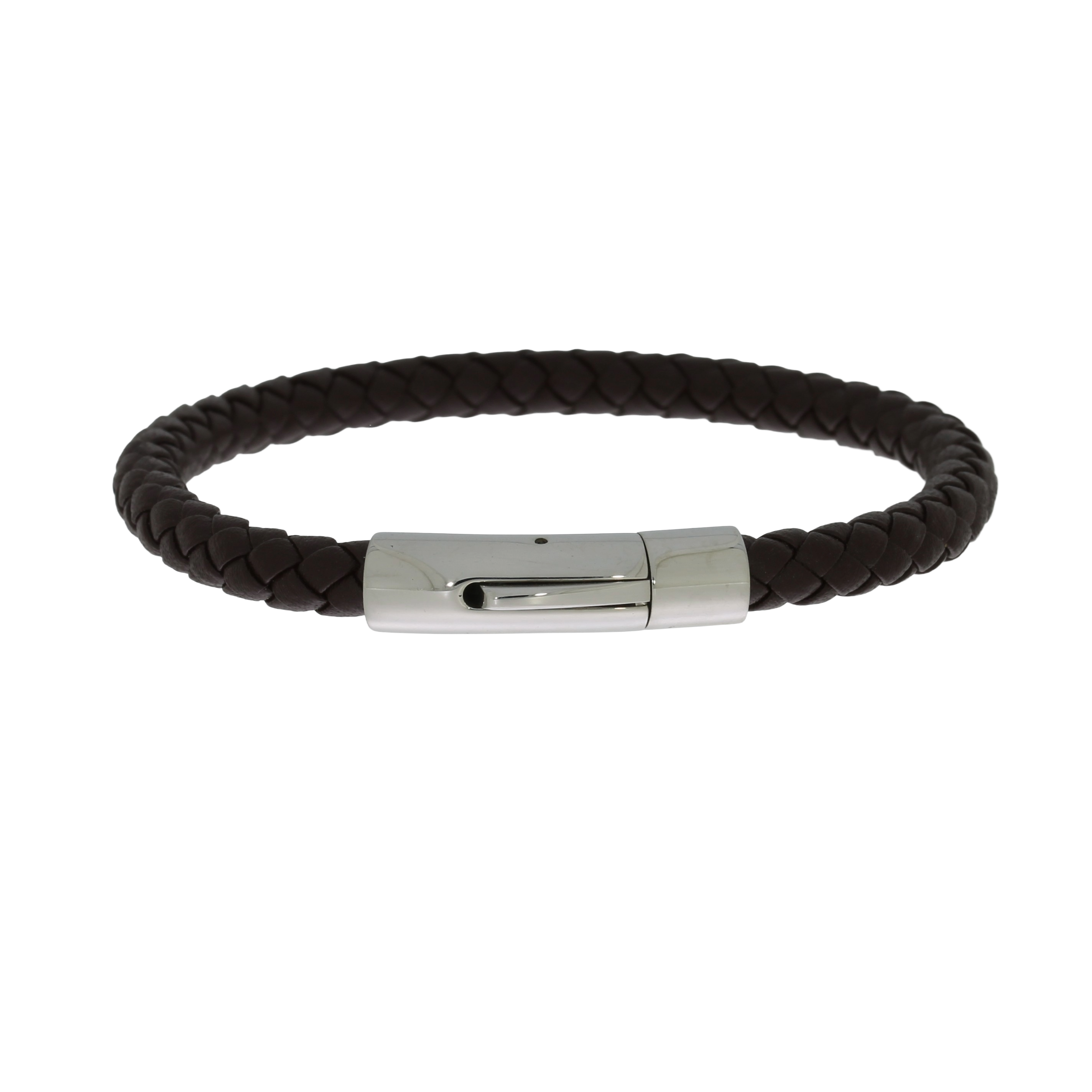 Flettet Læderarmbånd Brun