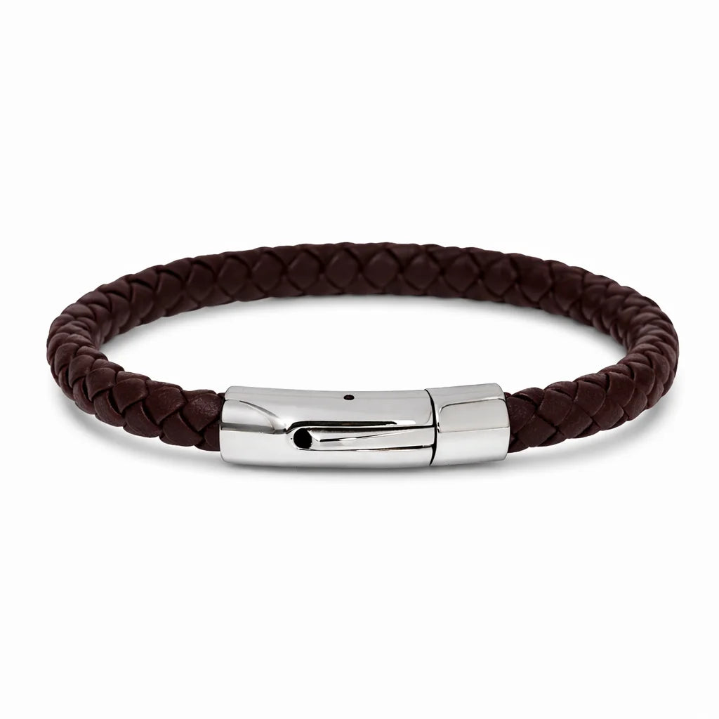 Flettet Læderarmbånd Brun
