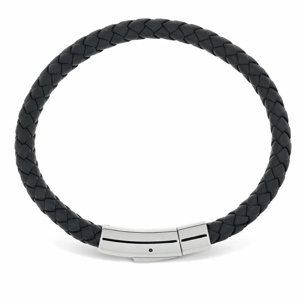 Flettet Læderarmbånd Blå