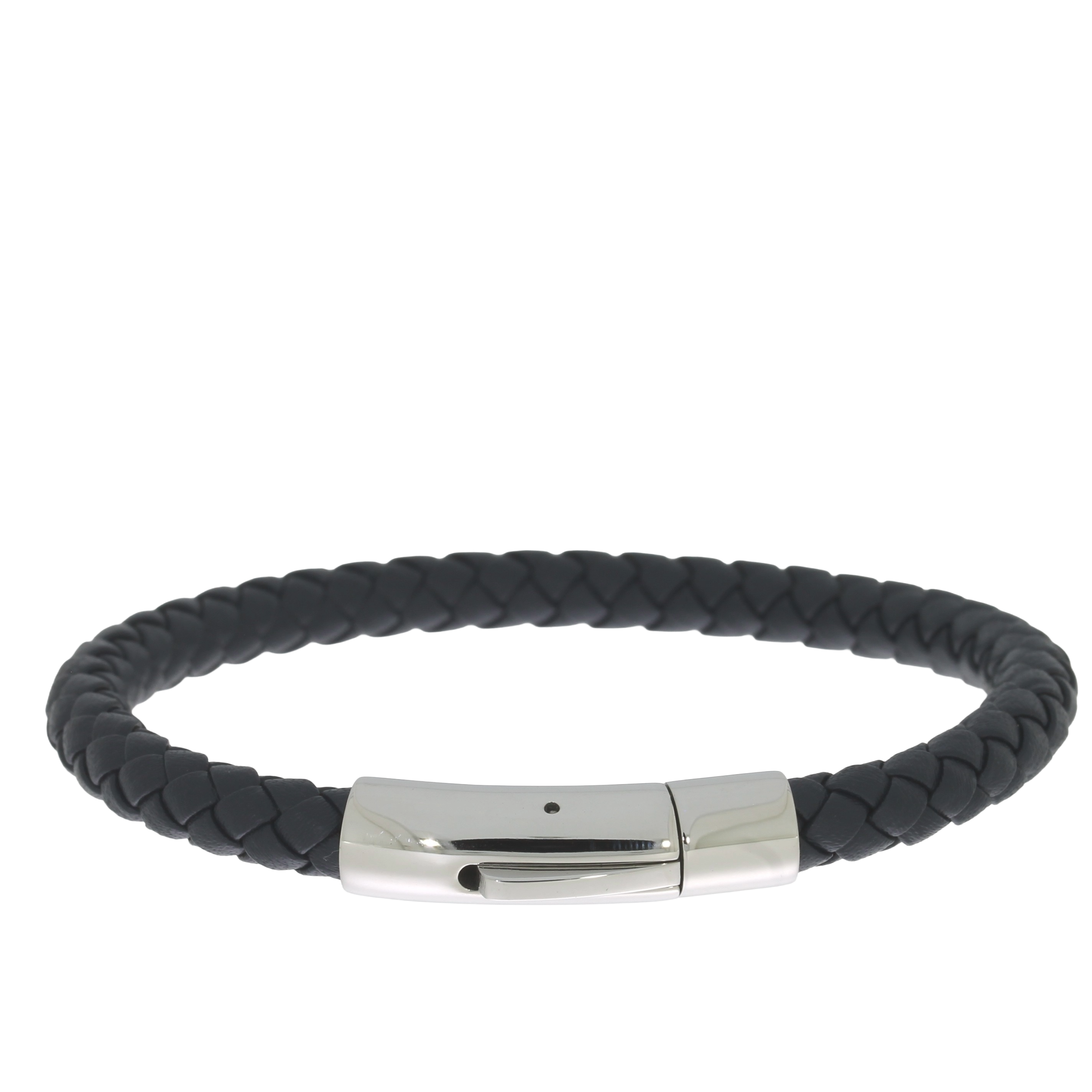 Flettet Læderarmbånd Blå