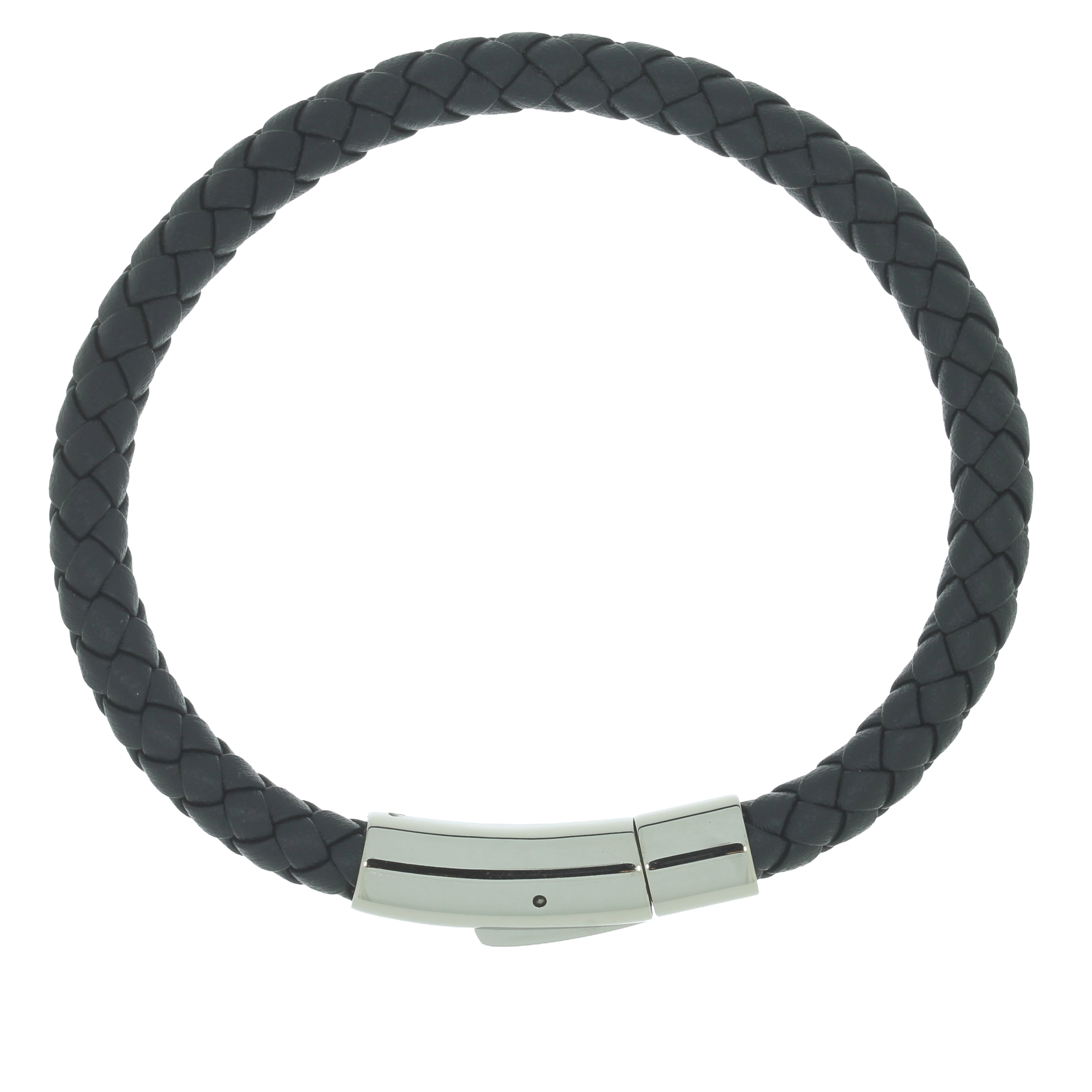 Flettet Læderarmbånd Blå