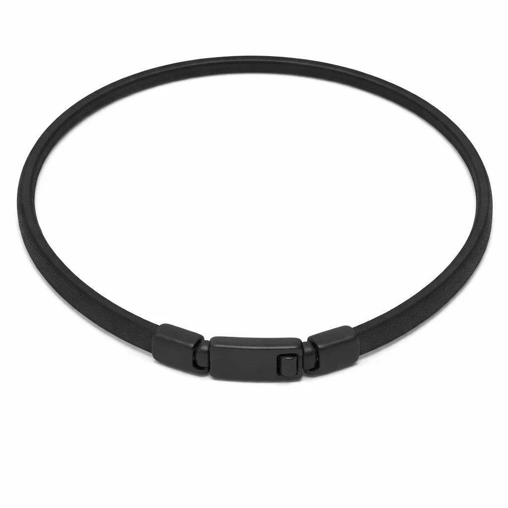 Læderarmbånd Sort