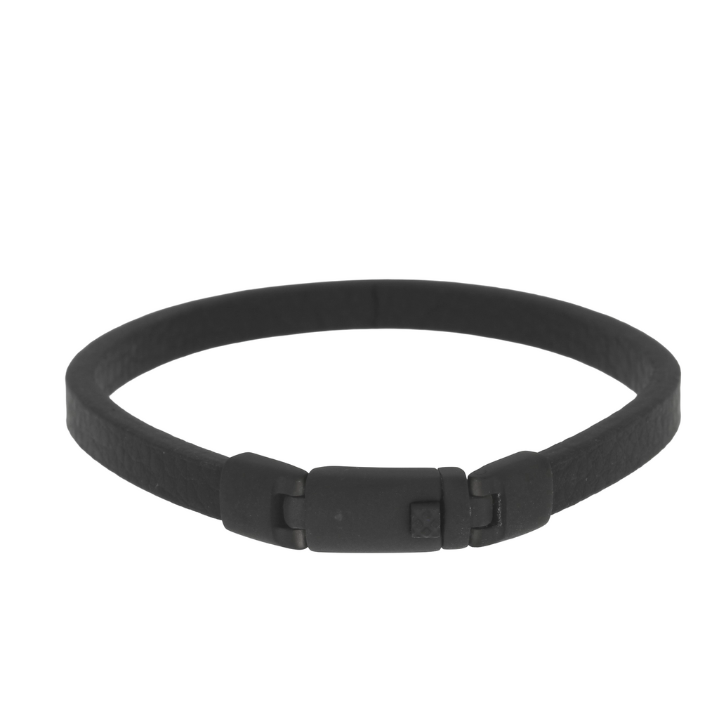 Læderarmbånd Sort