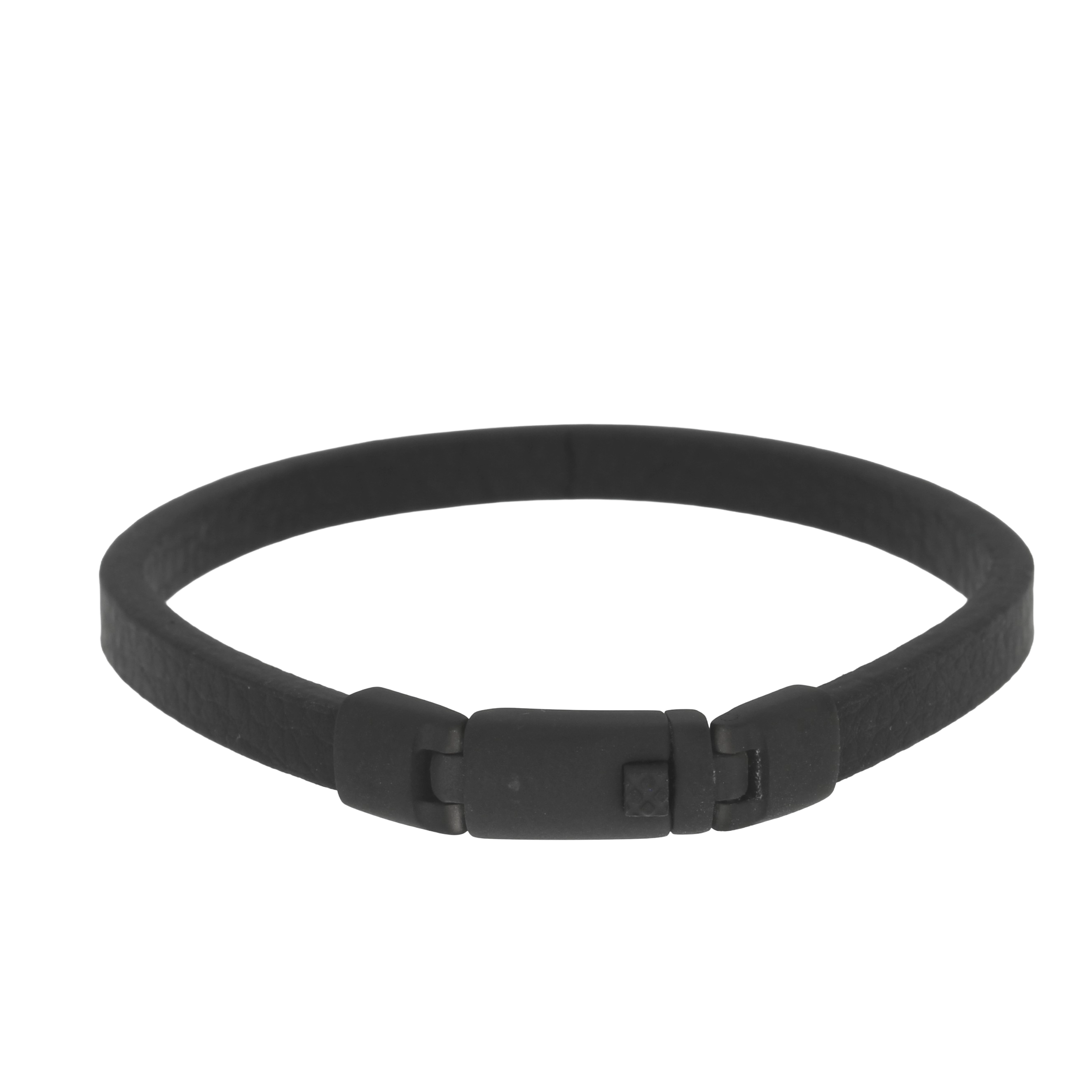 Læderarmbånd Sort