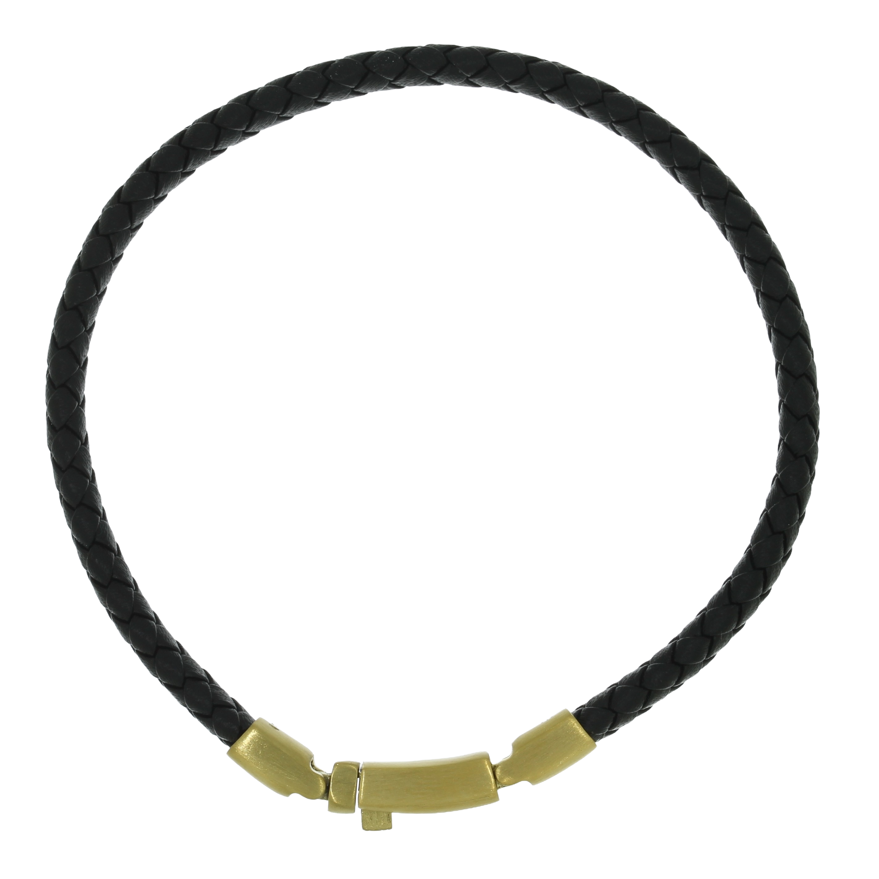 Flettet Læderarmbånd Sort