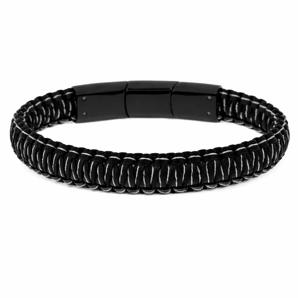 Flettet Stål Armbånd Sort