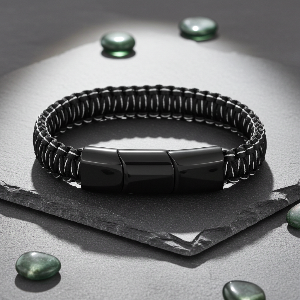 Flettet Stål Armbånd Sort