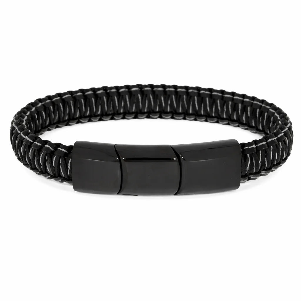 Flettet Stål Armbånd Sort