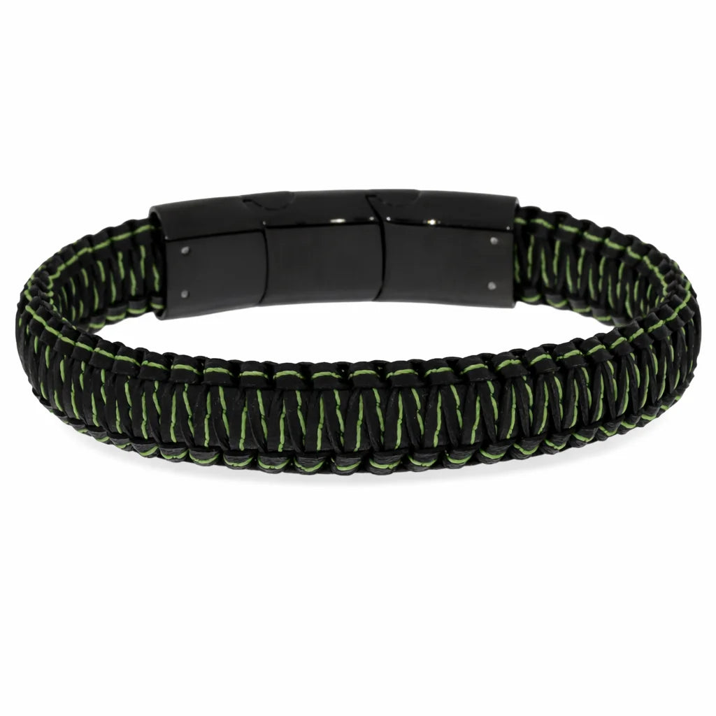 Flettet Stål Armbånd Grøn