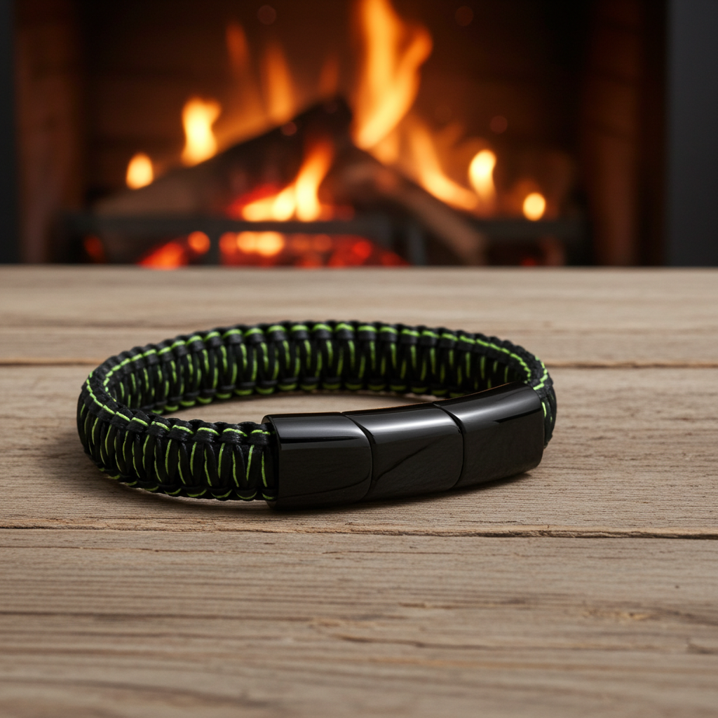 Flettet Stål Armbånd Grøn