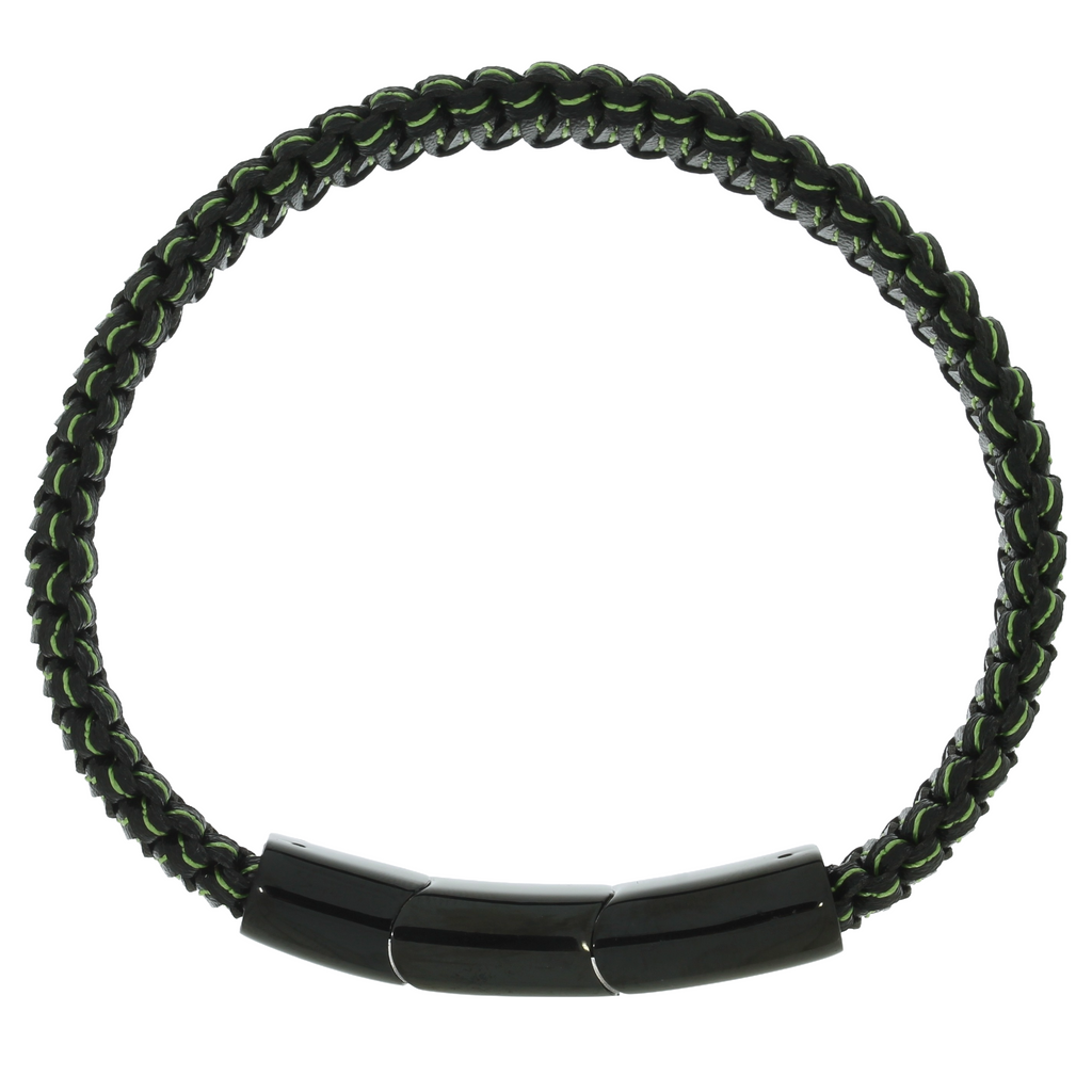 Flettet Stål Armbånd Grøn