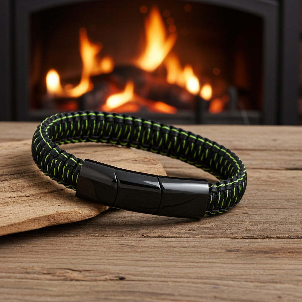 Flettet Stål Armbånd Grøn