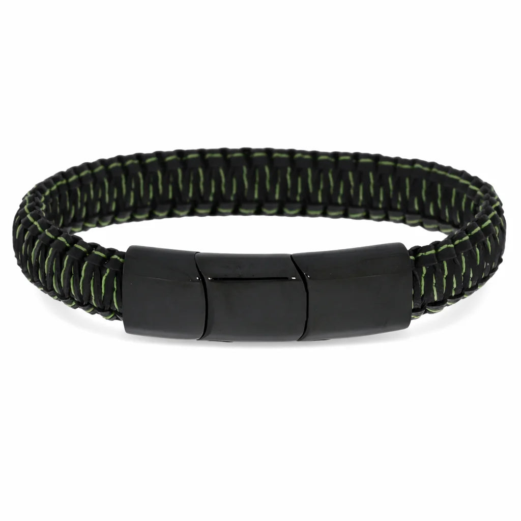 Flettet Stål Armbånd Grøn