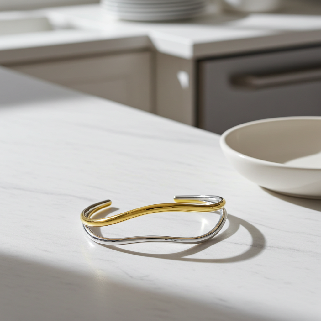 Stål Tofarvet Armring