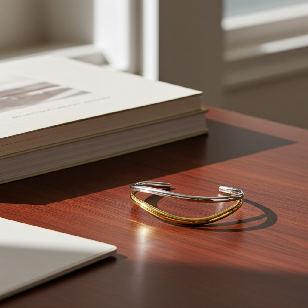 Stål Tofarvet Armring