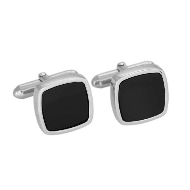 Sølv manchetknapper med black onyx
