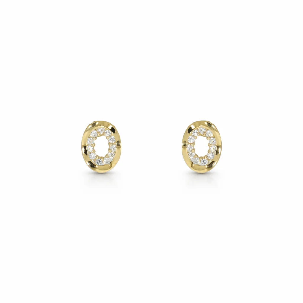 8 Karat Ovale Cirkel Ørestikker