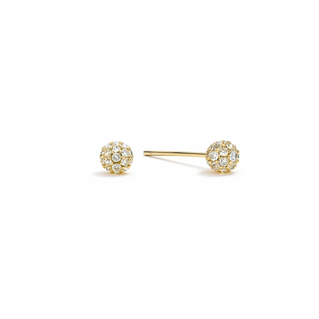8 Karat Kugle Med Sten Ørestikker