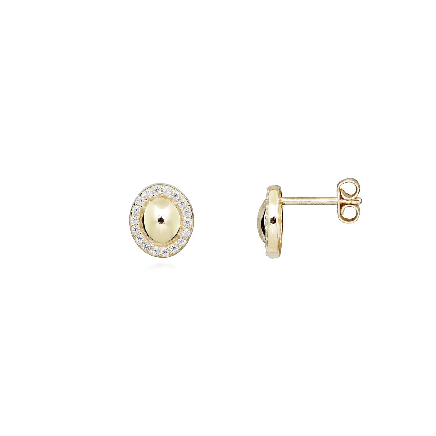 8 Karat Oval Plade Ørestikker