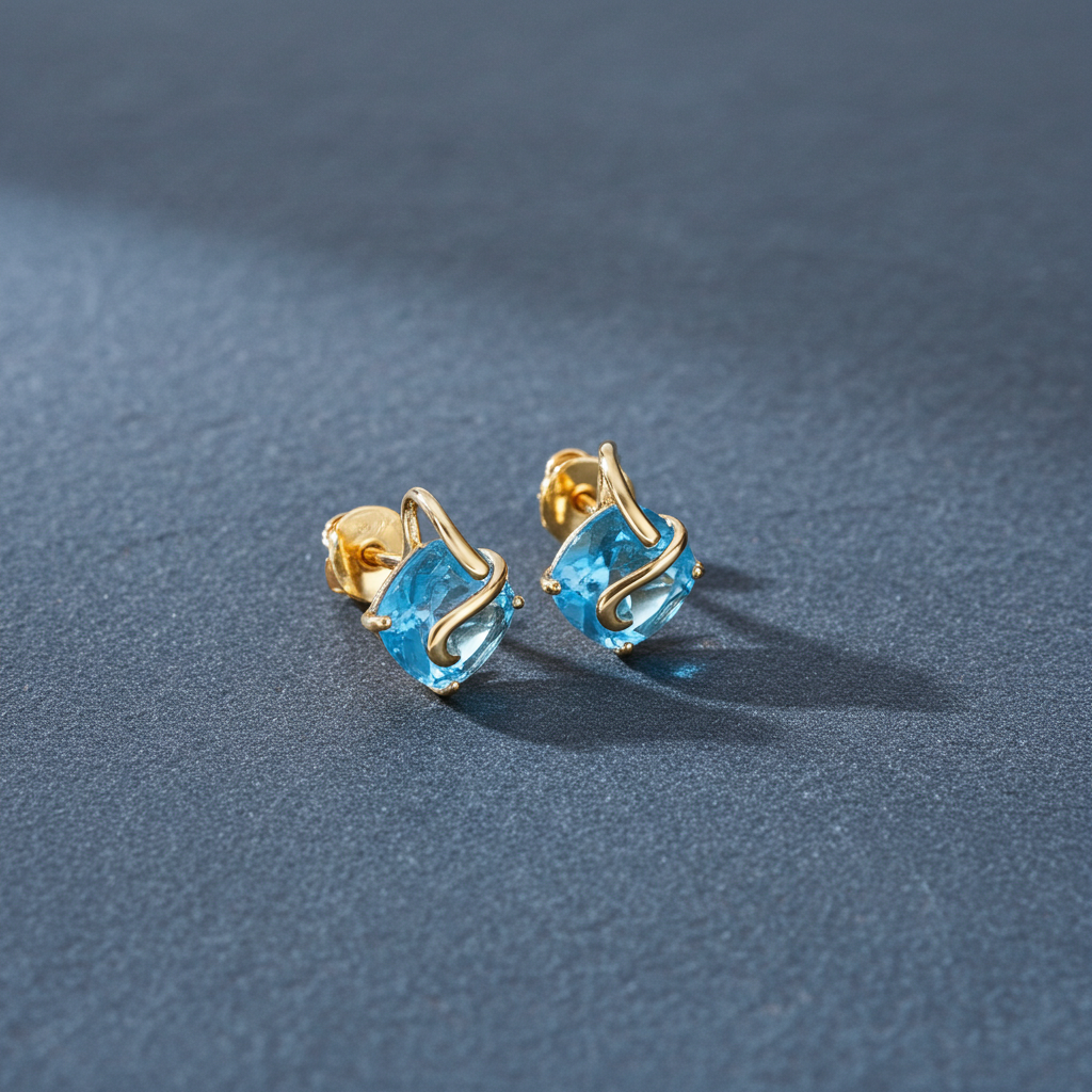 8 Karat Blue Skyline Ørestikker