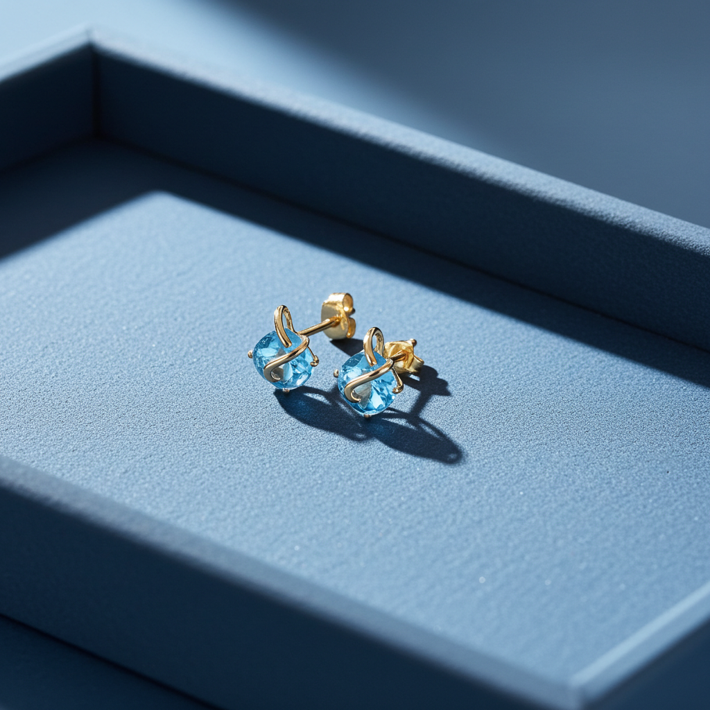 8 Karat Blue Skyline Ørestikker