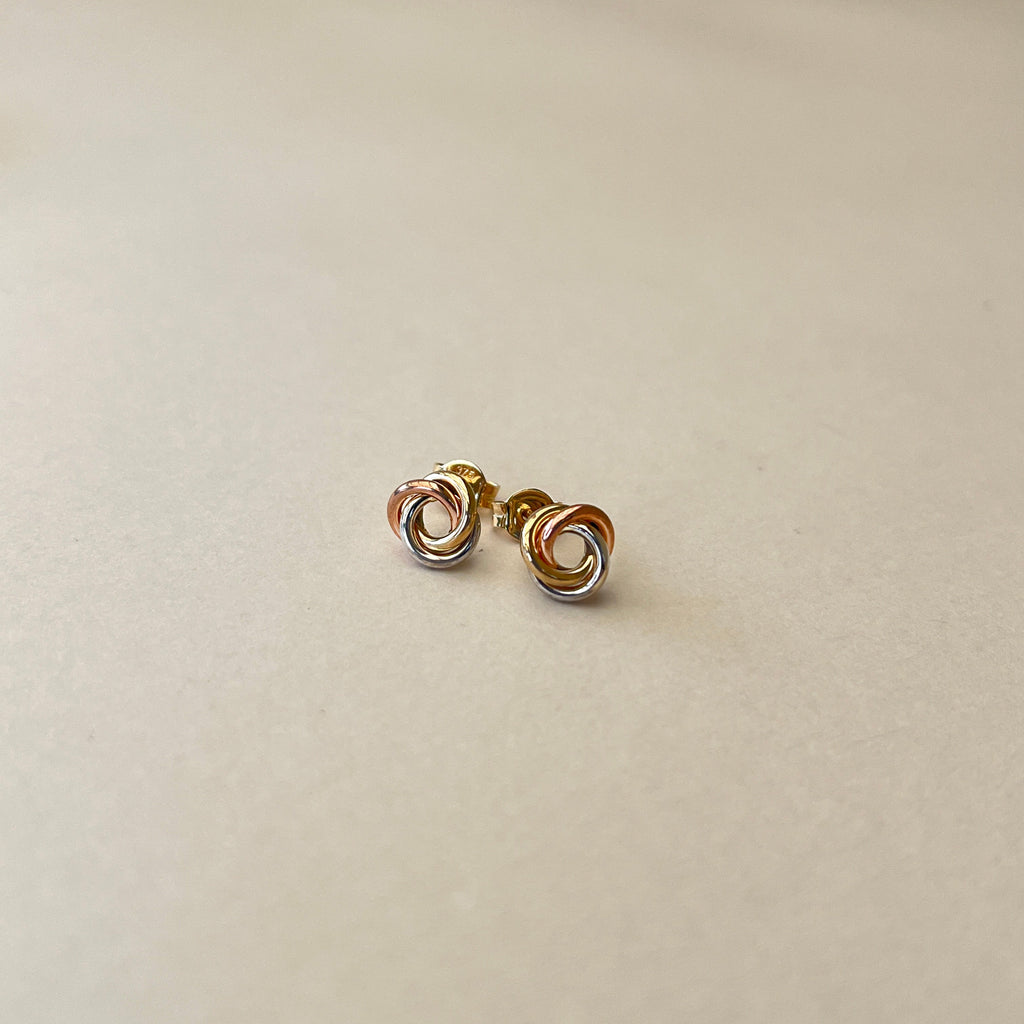 9 Karat Cirkel Mix Guld Øreringe